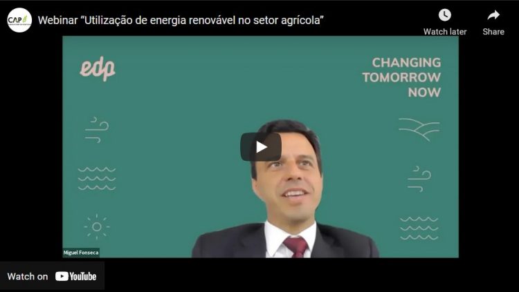 Webinar “Utilização de energia renovável no setor agrícola”