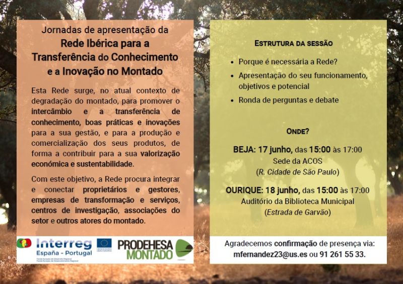 Jornadas de apresentação da Rede Ibérica para a Transferência do Conhecimento e a Inovação no Montado