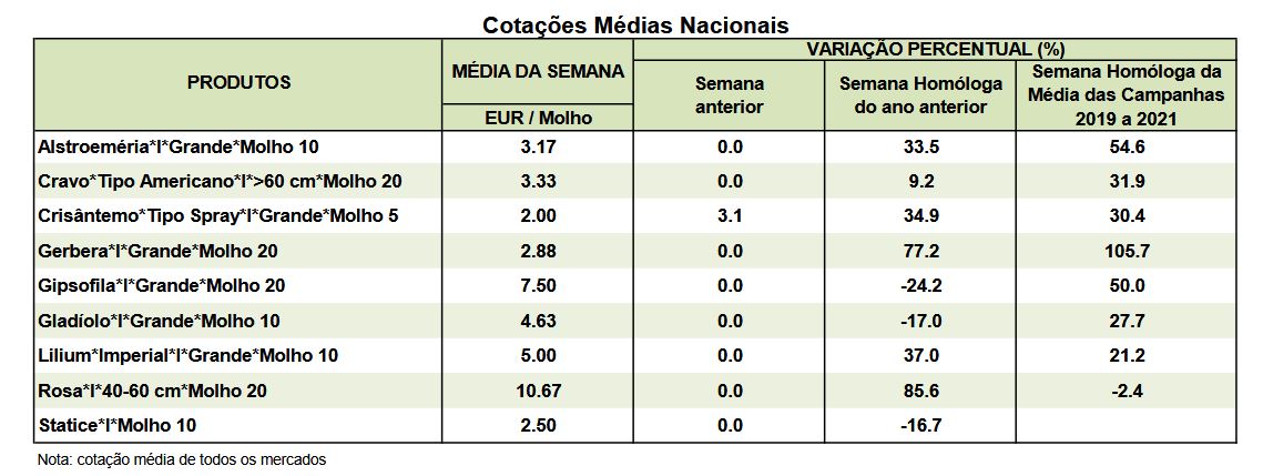 Cotações Flores