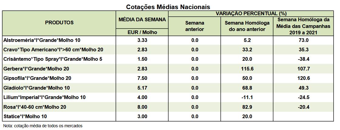 Cotaçoes flores