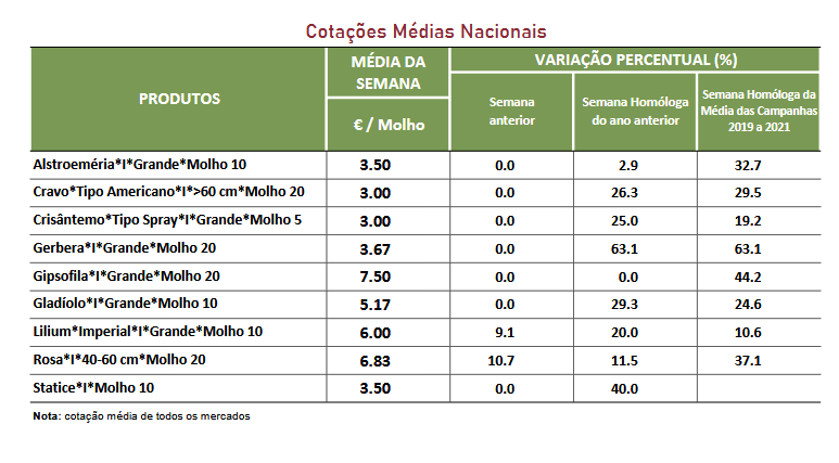 Cotações Flores