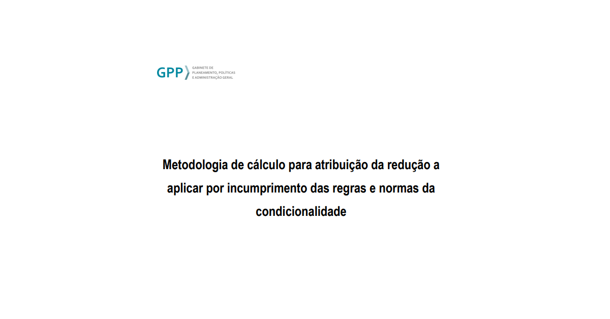 Manual – Metodologia de cálculo para atribuição da redução por incumprimentos na condicionalidade