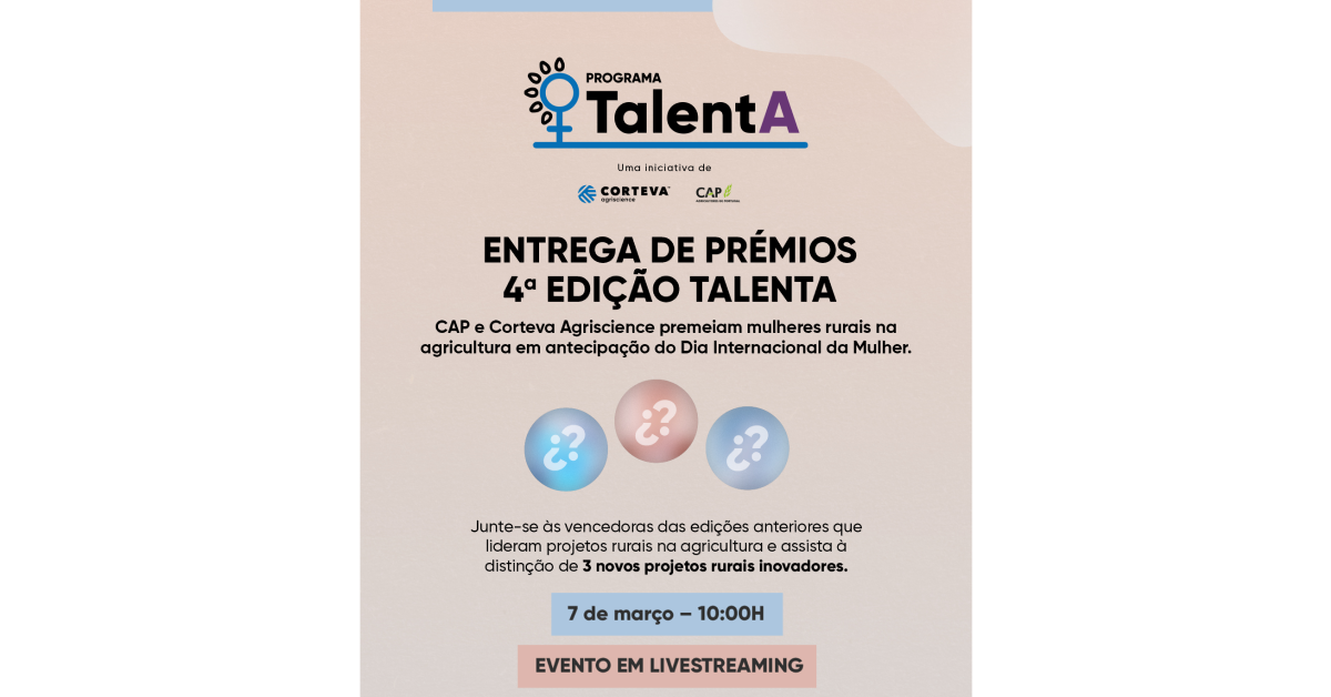 Entrega de prémios da 4.ª edição TalentA – 7 de março – Lisboa
