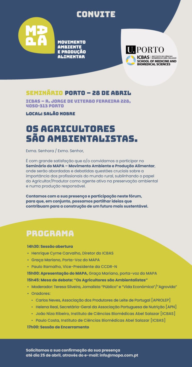 Os Agricultoras são Ambientalistas - 28 de abril - Porto - Agroportal